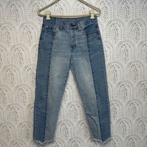 American Eagle Outfitters Vintage Mid‎ Rise Colorblock Frayed Hem Jeans size 4